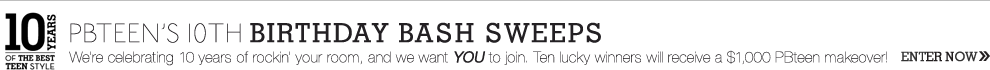 PBteen's 10th Birthday Bash Sweeps. 10 winners will receive a $1,000 PBteen Makeover