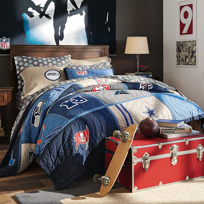 NWT Pottery Barn Teen NFL NFC Patchwork Quilt TWIN + Standard Sham eBay