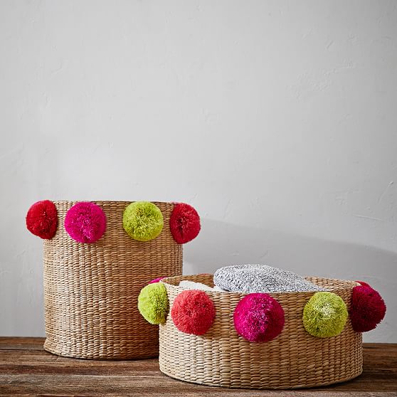 Lennon & Maisy Pom Pom Storage Baskets PBteen