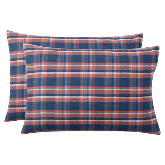 Fireside Plaid Flannel Pillowcases PBteen