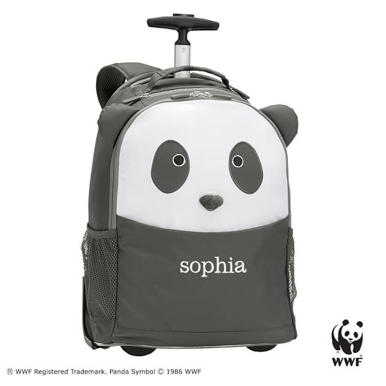GearUp World Wildlife Fund Panda Critter Rolling Backpack PBteen