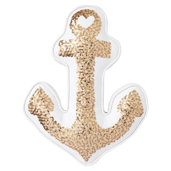 The Emily & Meritt Gold Anchor Pillow PBteen