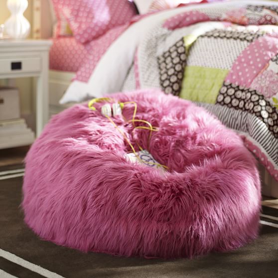 Deep Pink Fur-rific Beanbag | PBteen
