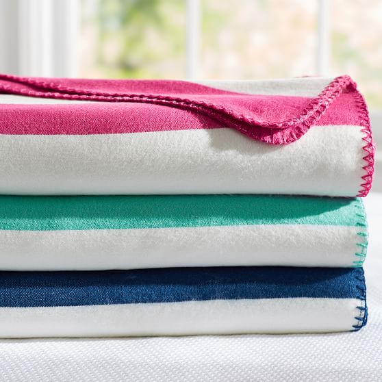Cottage Stripe Fleece Blanket PBteen