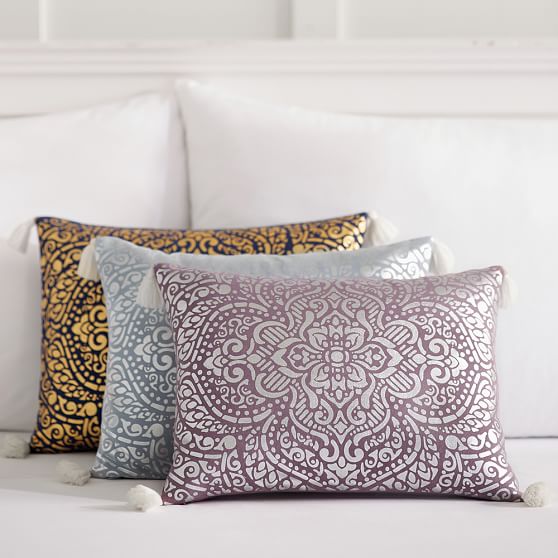 Metallic Medallion Pillow Covers PBteen