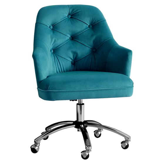 Velvet Tufted Desk Chair PBteen