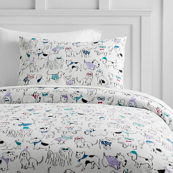 Holiday Hounds Flannel Duvet Cover Sham Pbteen