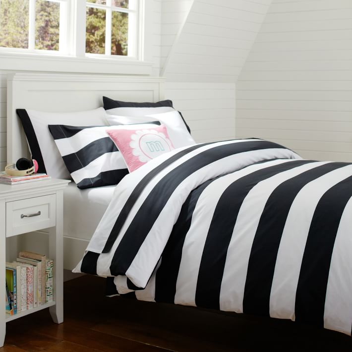 Vintage Ticking Stripe Duvet Cover Sham Pottery Barn 1000 Ideas Cottage Stripe Duvet Cover Sham Black Pbteen