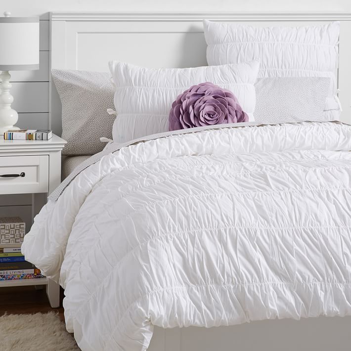 White Ruffle Duvet Cover Full Sweetgalas Ruched Duvet Cover Sham White Pbteen