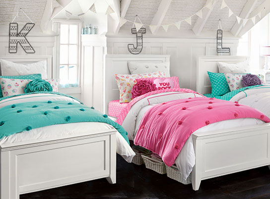Hampton Crinkle Puff Bedroom | PBteen