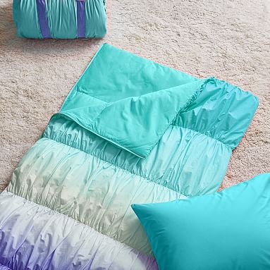 Sunset Ombre Sleeping Bag + Pillowcase, Cool | PBteen